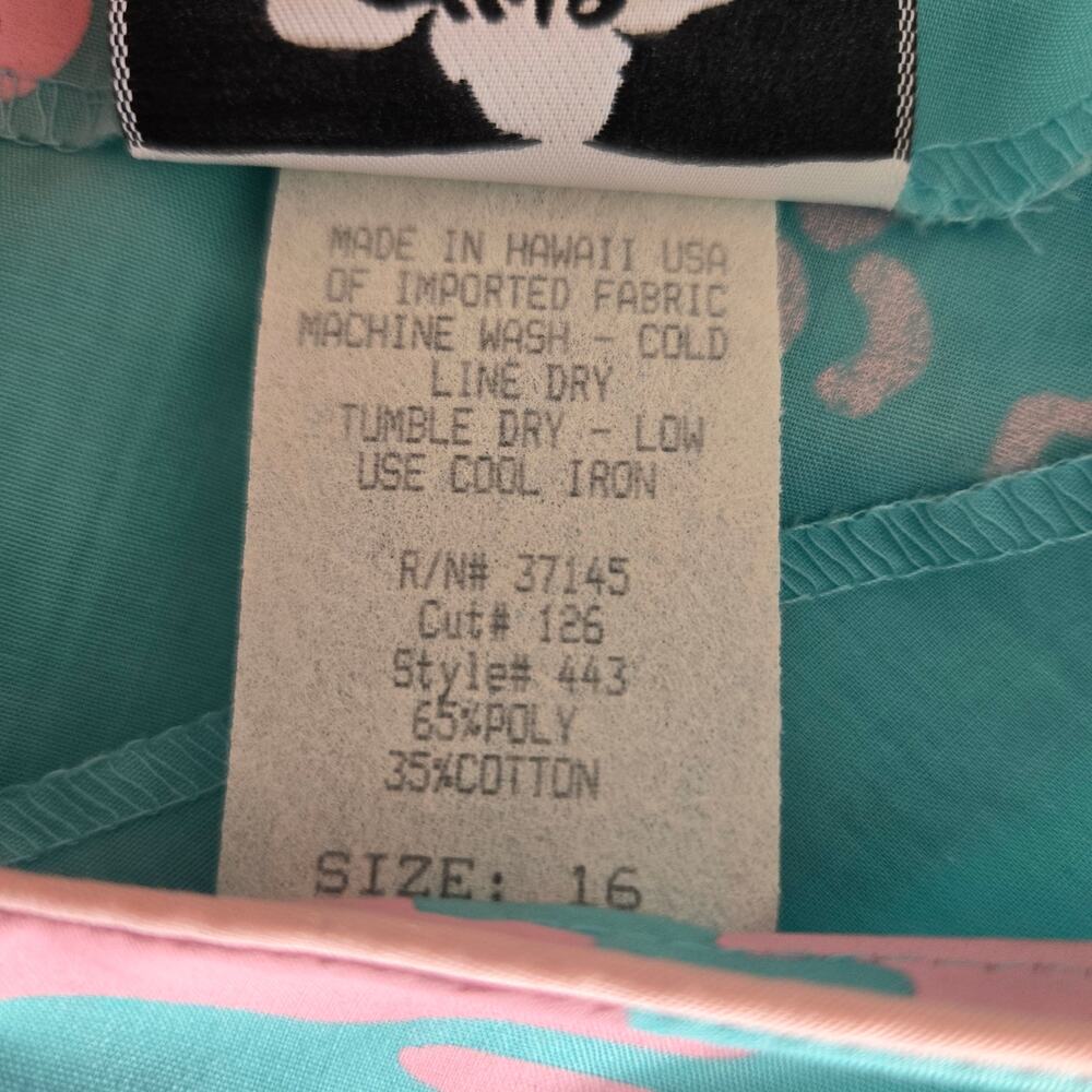 Vintage Hilo Hattie Hawaiian Maxi Dress Island Beach Ruffles Pastel Women 16 - Picture 12 of 13